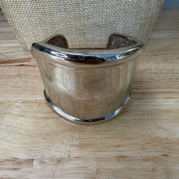 Vince Camuto Wide Silver-Tone Cuff Bracelet, Baddie, Chunky, Statement, Maximal - Picture 5 of 9